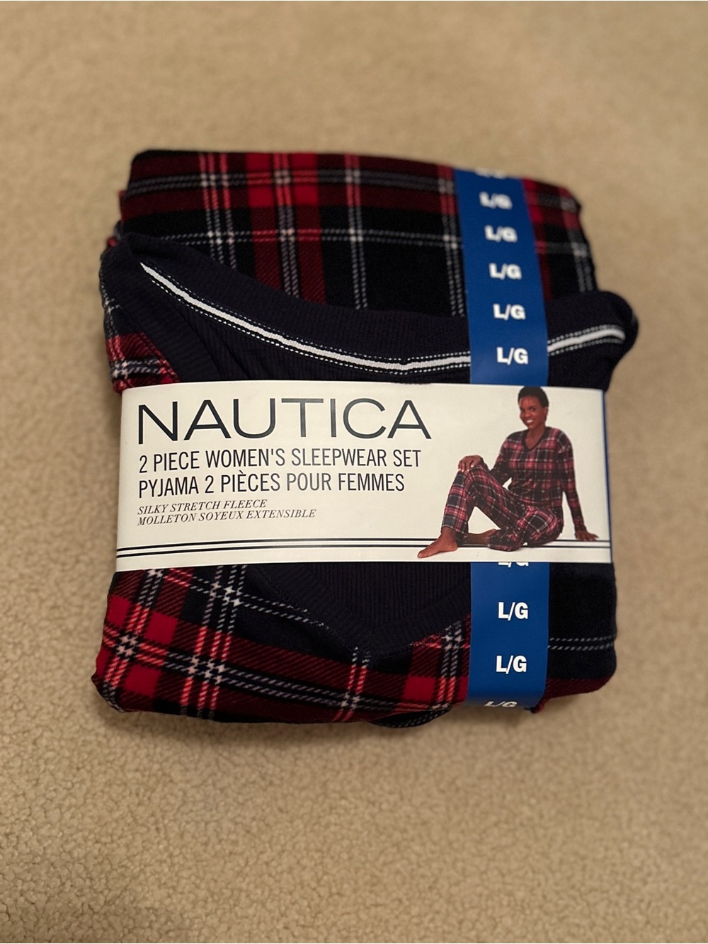 Nautica Women's 2-Piece Sleepwear Set - Red & Navy Plaid